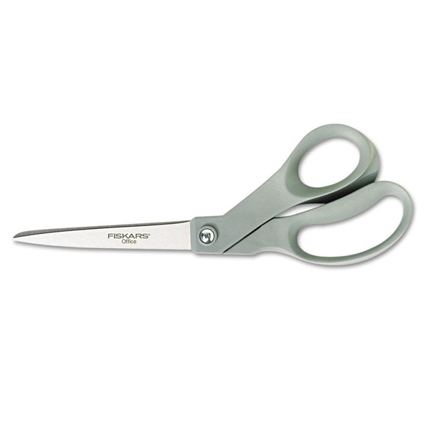 Fiskars® Contoured Performance Scissors, 8" Long, 3.5" Cut Length, Gray Offset Handle (FSK01004250J)
