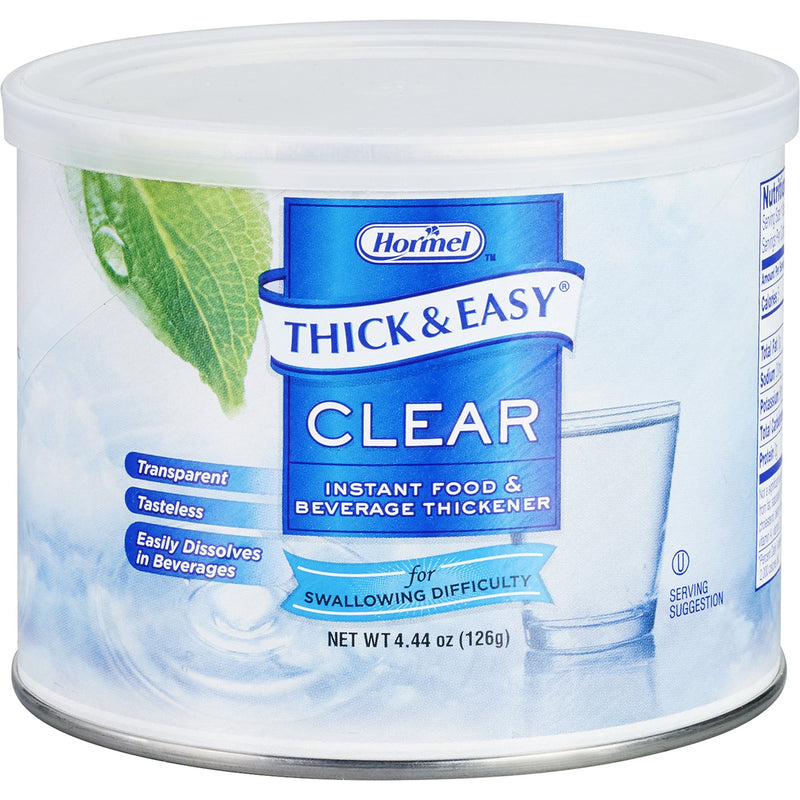 Thick & Easy® Clear Food and Beverage Thickener 4.4 oz. Canister Unflavored Powder IDDSI Level 2 Mildly Thick (1045473_CS) 4/CS