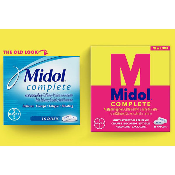 Midol® Complete Cramp Relief 500 mg - 60 mg - 15 mg Strength Acetaminophen / Caffeine / Pyrilamine Maleate Caplet 24 per Box (783600_BX) 1/BX