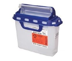 Recykleen™ Pharmaceutical Waste Container White Base 12 H X 12 W X 4-4/5 D Inch Horizontal Entry 1.35 Gallon (833555_CS) 20/CS