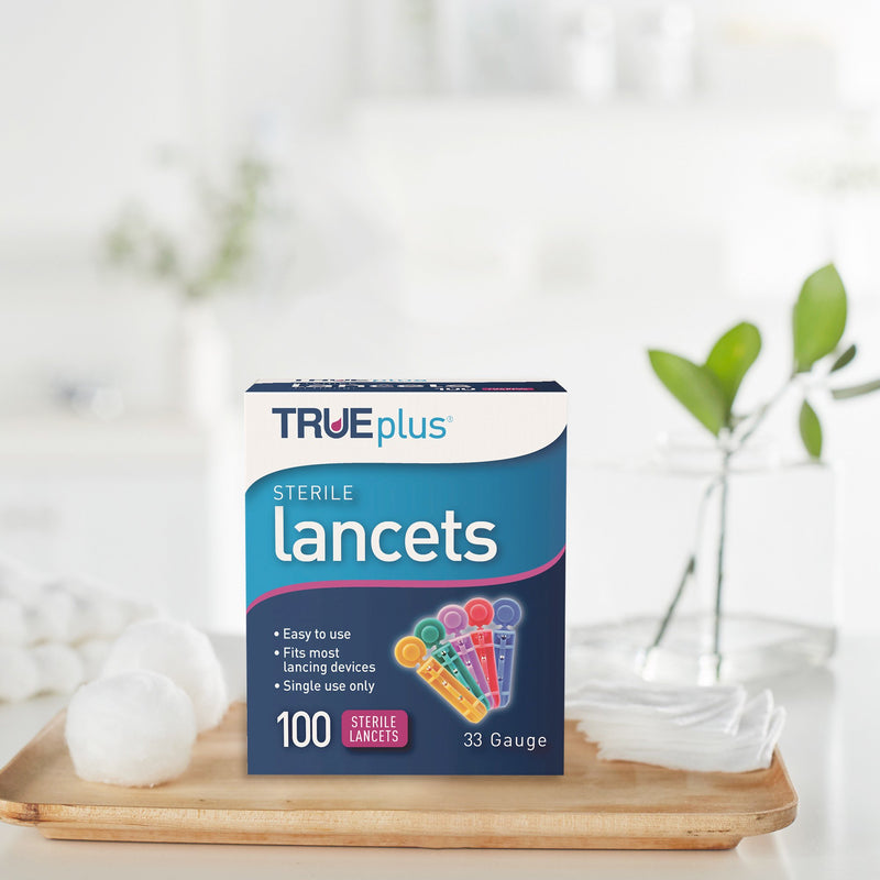 TRUEplus™ Lancet for Lancing Device 33 Gauge Non-Safety Twist Off Cap Finger (840884_BX) 100/BX