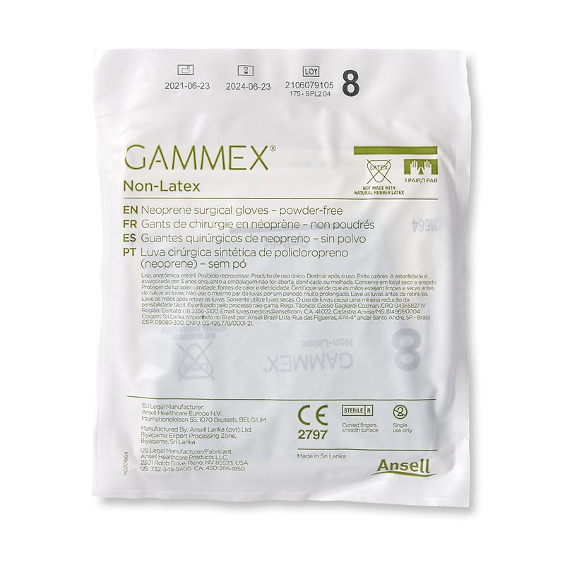 GAMMEX® Non-Latex Surgical Glove Size 8 Sterile Polyisoprene Standard Cuff Length Micro-Textured Green Chemo Tested (364347_BX) 50/BX