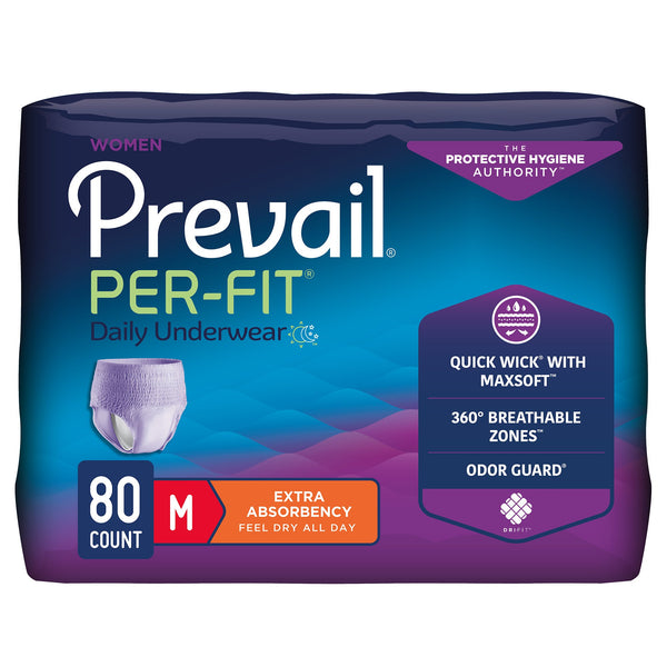 Prevail® Per-Fit® Female Adult Absorbent Underwear Pull On with Tear Away Seams Medium Disposable Moderate Absorbency (881922_BG) 20/BG