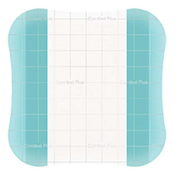Comfeel® Plus Transparent Thin Thin Hydrocolloid Dressing Film Backing 4 X 4 Inch Square Hydrocolloid / Sodium Carboxymethylcellulose (CMC) / Film (1124401_EA) 1/EA