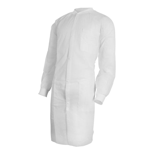McKesson Lab Coat White Small / Medium Knee Length Spunbond Polypropylene Disposable (1207906_CS) 30/CS