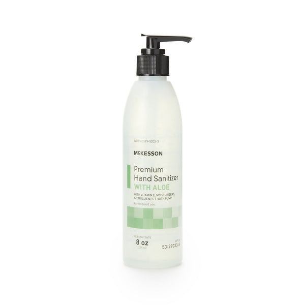 McKesson Premium Hand Sanitizer with Aloe 8 oz. Ethyl Alcohol Gel Pump Bottle (937915_EA) 1/EA
