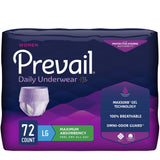 Prevail® Daily Underwear Female Adult Absorbent Underwear Pull On with Tear Away Seams Large Disposable Heavy Absorbency (889082_CS) 72/CS