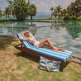 Hospeco® Cabo Cabana Chaise Cover 30x85 Navy/Blue, Pack of 2 (CC-CABOCABANA-NV/BL) Pack of 2