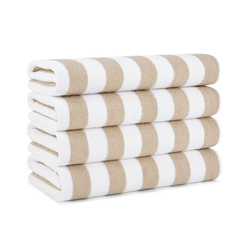 Arkwright Home California Cabana Beach Towel 30x70 Beige (4/Pack) (PNP-CABANA-BG) 4/PK