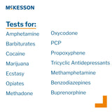 McKesson Drugs of Abuse Test Kit AMP, BAR, BUP, BZO, COC, mAMP/MET, MDMA, MOP300, MTD, OXY, PCP, PPX, TCA, THC (OX, pH, SG) 25 Tests CLIA Waived (1101528_CS) 100/CS