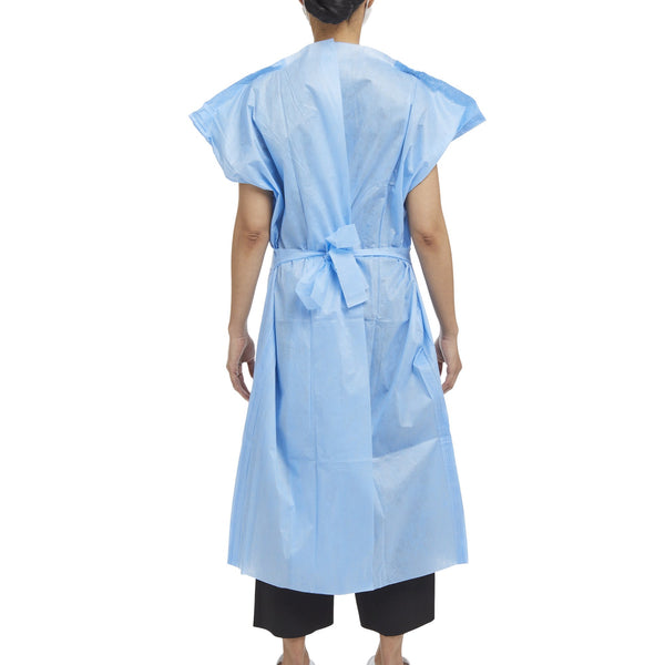 Halyard Patient Exam Gown One Size Fits Most Blue Disposable (937757_CS) 100/CS