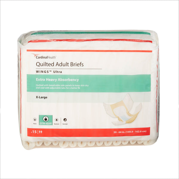 Wings™ Ultra Unisex Adult Incontinence Brief X-Large Disposable Heavy Absorbency (960582_CS) 60/CS