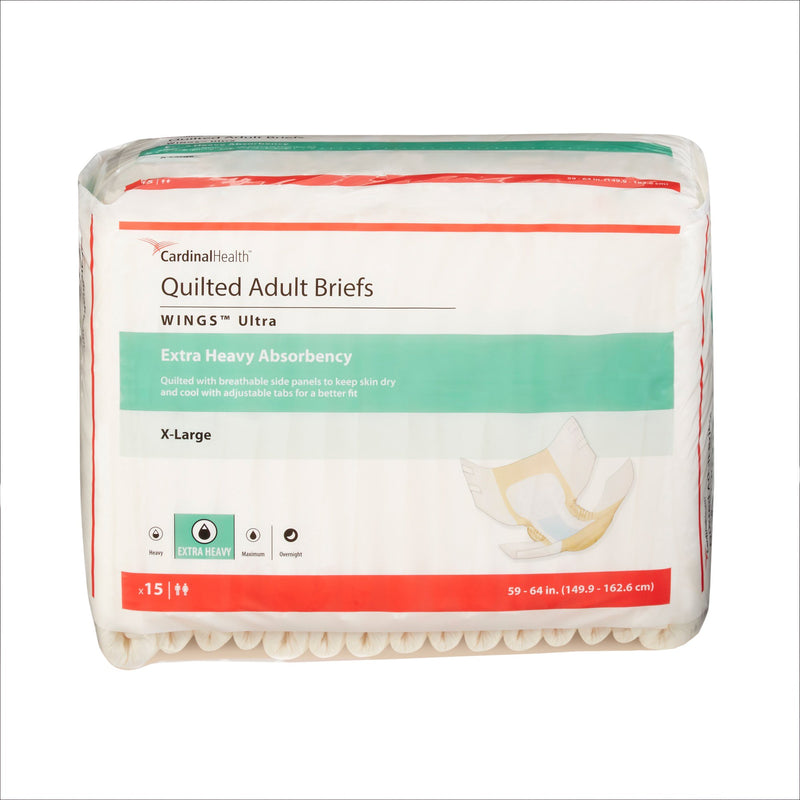 Wings™ Ultra Unisex Adult Incontinence Brief X-Large Disposable Heavy Absorbency (960582_CS) 60/CS