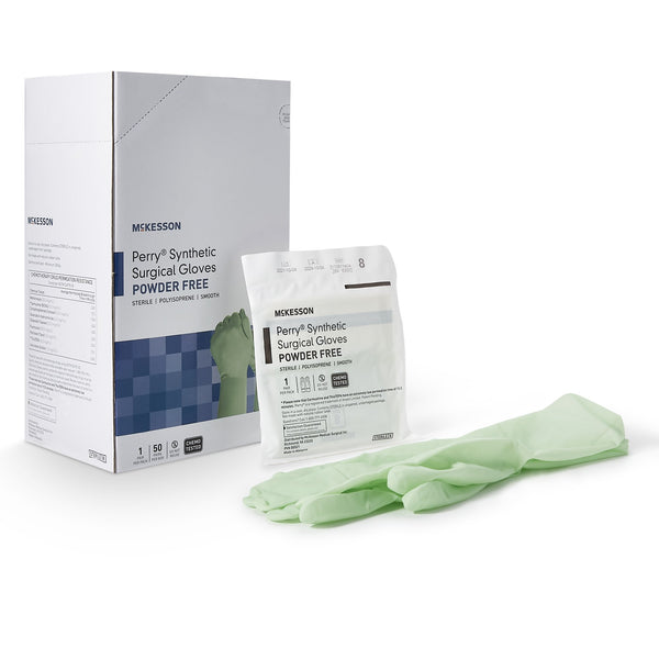 McKesson Perry® Performance Plus Surgical Glove Size 8 Sterile Polyisoprene Standard Cuff Length Smooth Green Chemo Tested (1044724_CS) 200/CS
