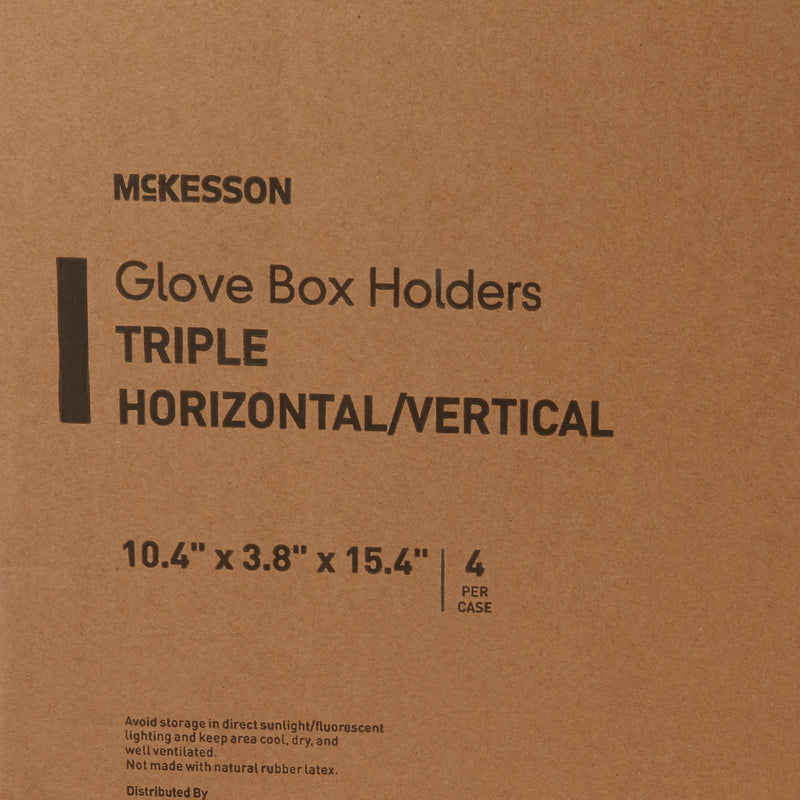 McKesson Glove Box Holder Horizontal or Vertical Mounted 3-Box Capacity Clear 3-1/8 X 10-1/4 X 15-1/4 Inch Plastic (519596_CS) 4/CS