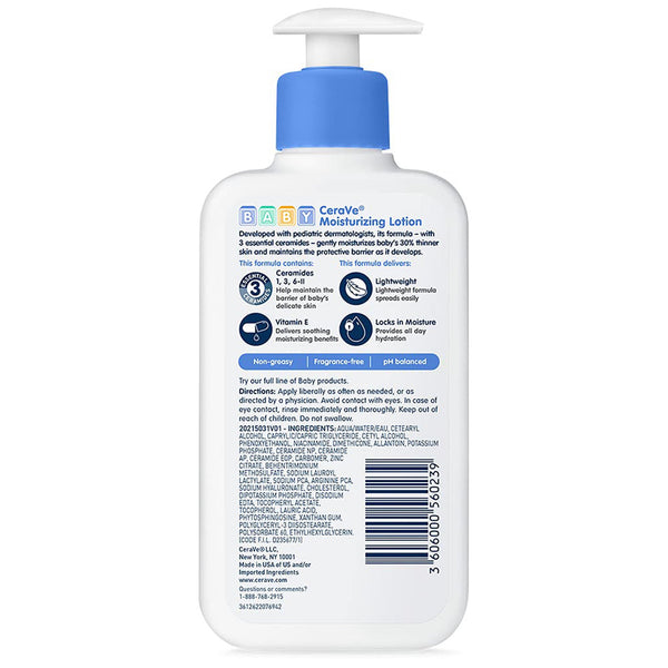 CeraVe® Baby Lotion 8 oz. Pump Bottle Unscented Lotion (1230006_EA) 1/EA