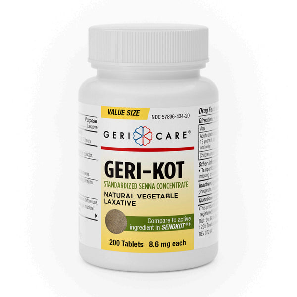 Geri-Care Laxative Tablet 200 per Bottle 8.6 mg Strength Sennosides (1249433_BT) 1/BT