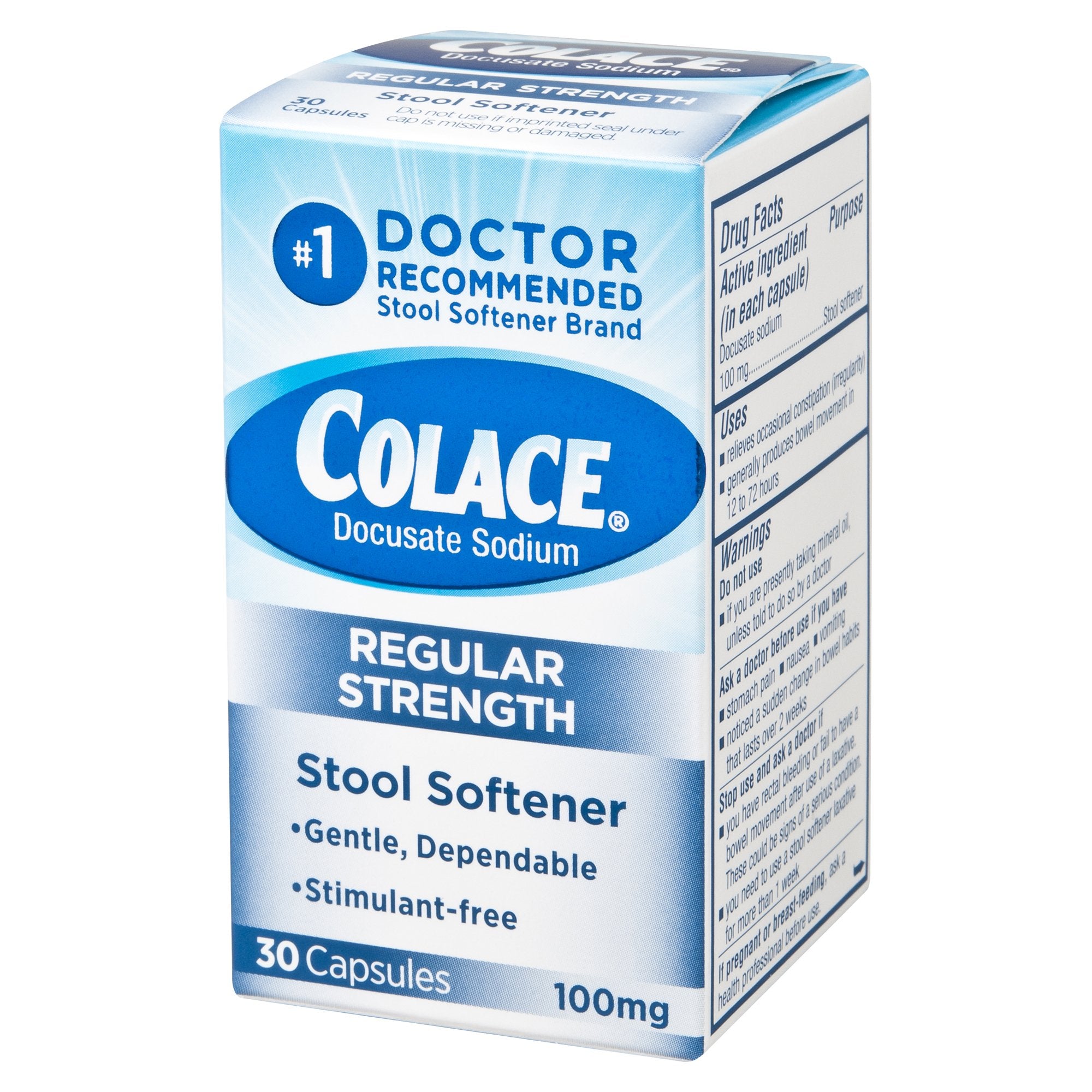 General Colace Script Colace® Stool Softener Capsule 30 per Box 100 mg Strength Docusate Sod ...