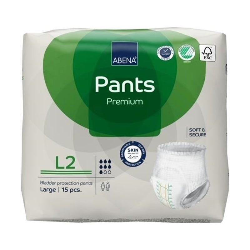 Abena® Premium Pants L2 Unisex Adult Absorbent Underwear Pull On with Tear Away Seams Large Disposable Heavy Absorbency (1218234_CS) 90/CS