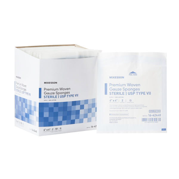McKesson Gauze Sponge 4 X 4 Inch 8-Ply Sterile 2 per Pack (447085_PK) 1/PK