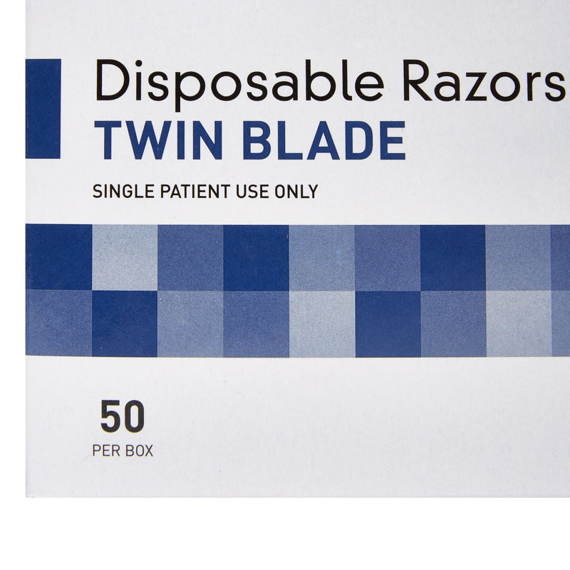 McKesson Personal Razor Single Edge Twin Blade NonSterile Disposable (474704_BX) 50/BX
