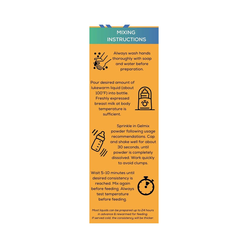 Gelmix® Infant Formula and Breast Milk Thickener 2.4 Gram Individual Packet Unflavored Powder IDDSI Level 1 Slightly Thick (1148667_EA) 1/EA