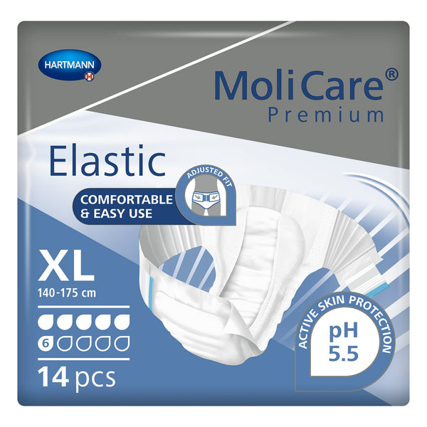 MoliCare® Premium Elastic 6D Unisex Adult Incontinence Brief X-Large Disposable Moderate Absorbency (1174289_BG) 14/BG