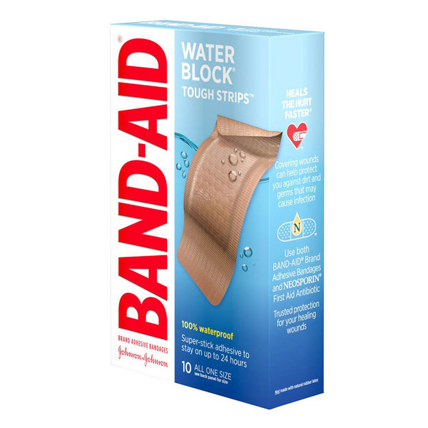 Band-Aid® Water Block® Tough Strips™ XL Adhesive Strip 1-3/4 X 4 Inch Plastic Rectangle Tan Sterile (1228803_BX) 10/BX