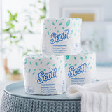 Scott® Essential Toilet Tissue White 2-Ply Standard Size Cored Roll 550 Sheets 4 X 4-1/10 Inch (509038_CS) 80/CS