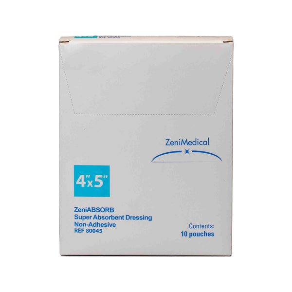 ZeniABSORB Super Absorbent Dressing 4 X 5 Inch Rectangle (1186730_BX) 10/BX