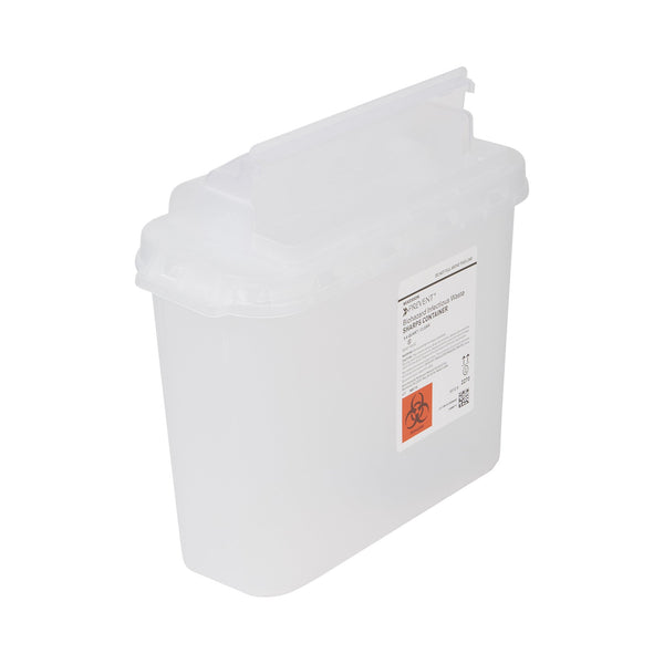 McKesson Prevent® Sharps Container Translucent Base 11 H X 12 W X 4-3/4 D Inch Horizontal Entry 1.35 Gallon (855130_EA) 1/EA