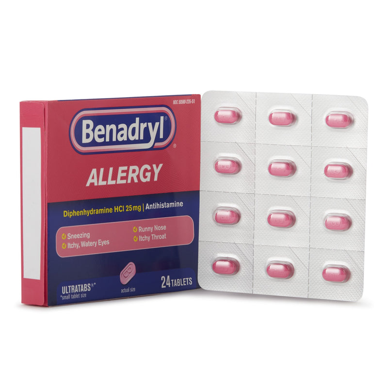 Benadryl® Allergy Relief 25 mg Strength Tablet 24 per Box (825634_CT) 24/CT