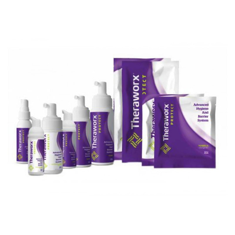 Theraworx® Protect Advanced Hygiene and Barrier System Rinse-Free Skin Cleanser with Silver Foaming 3.4 oz. Pump Bottle Lavender Scent (868197_EA) 1/EA