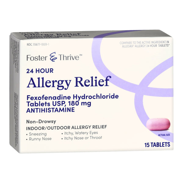 Foster & Thrive™ Allergy Relief 180 mg Strength Tablet 15 per Box (1238969_BX) 15/BX