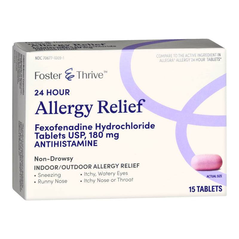 Foster & Thrive™ Allergy Relief 180 mg Strength Tablet 15 per Box (1238969_BX) 15/BX