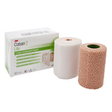 3M™ Coban™2 Lite 2 Layer Compression Bandage System 4 Inch X 2-9/10 Yard / 4 Inch X 5-1/10 Yard Self-Adherent / Pull On Closure Tan / White NonSterile 25 to 30 mmHg (989622_CS) 8/CS
