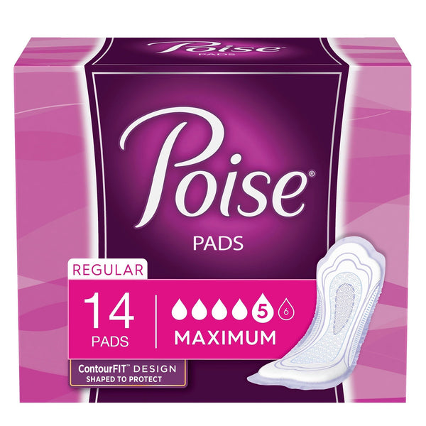 Poise® Bladder Control Pad 12.2 Inch Length Heavy Absorbency Sodium Polyacrylate Core Regular (724111_CS) 84/CS