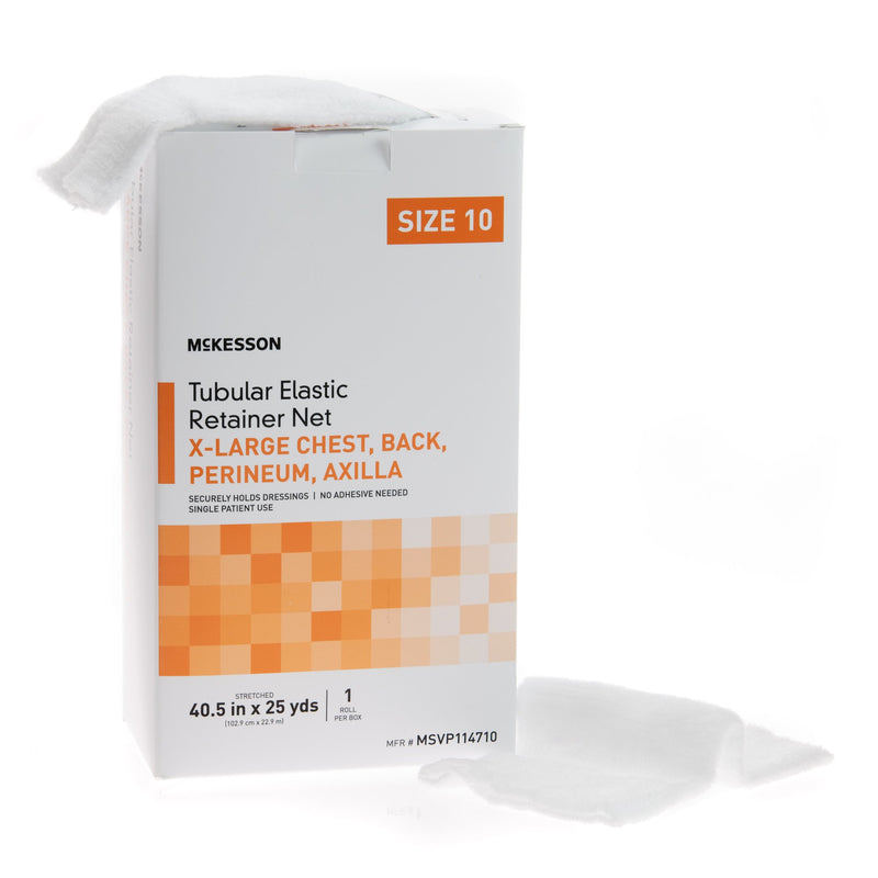 McKesson Elastic Net Retainer Dressing Tubular Elastic 40-1/2 Inch X 25 Yard (102.9 cm X 22.9 m) Size 10 White X-Large Chest / Back / Perineum / Axilla NonSterile (1113354_BX) 1/BX