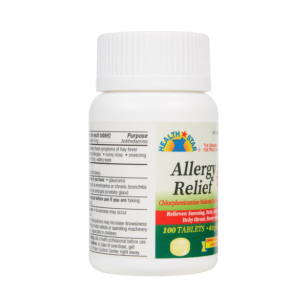 McKesson Brand Allergy Relief 4 mg Strength Tablet 100 per Bottle (880391_BT) 100/BT