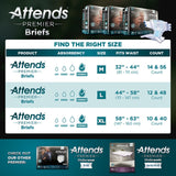 Attends® Premier Unisex Adult Incontinence Brief X-Large Disposable Heavy Absorbency (1128075_CS) 40/CS