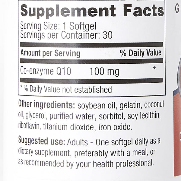 Geri-Care Dietary Supplement Coenzyme Q-10 100 mg Strength Softgel 30 per Bottle (1158246_BT) 1/BT
