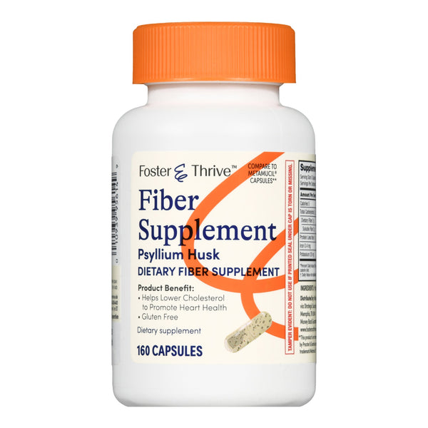 Foster & Thrive™ Laxative Original Flavor Capsule 160 per Bottle 0.52 Gram Strength Psyllium Husk (1235074_EA) 1/EA
