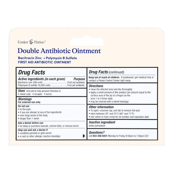 Foster & Thrive™ First Aid Antibiotic Bacitracin / Polymyxin B Ointment 1 oz. Tube (1245004_EA) 1/EA