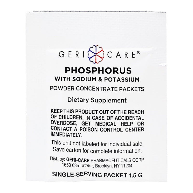 Geri-Care® Dietary Supplement Phosphorus / Sodium / Potassium 250 mg -160 mg - 280 mg Strength Oral Powder 100 per Box Strawberry Flavor (1179898_PK) 100/PK