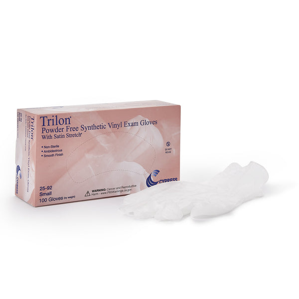 Trilon® Exam Glove Small NonSterile Vinyl Standard Cuff Length Smooth Clear Not Rated WITH PROP. 65 WARNING (264524_BX) 100/BX