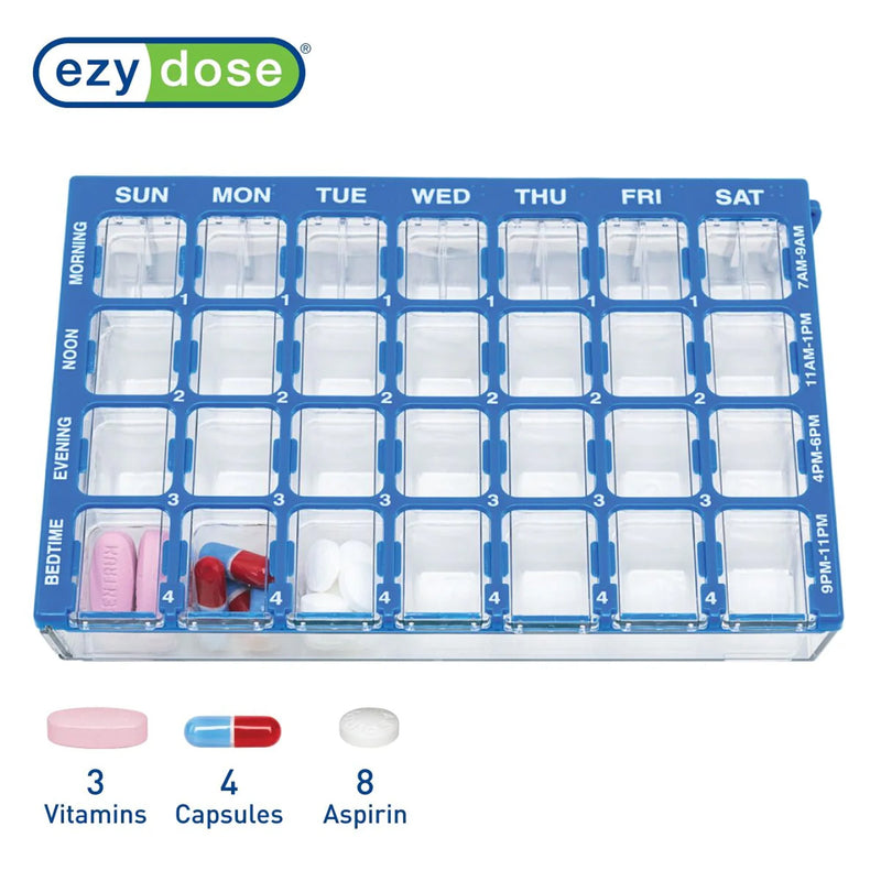 Pharmadose® Locking Pill Planner Pill Organizer Small 7 Day 4 Dose (1146030_CT) 6/CT