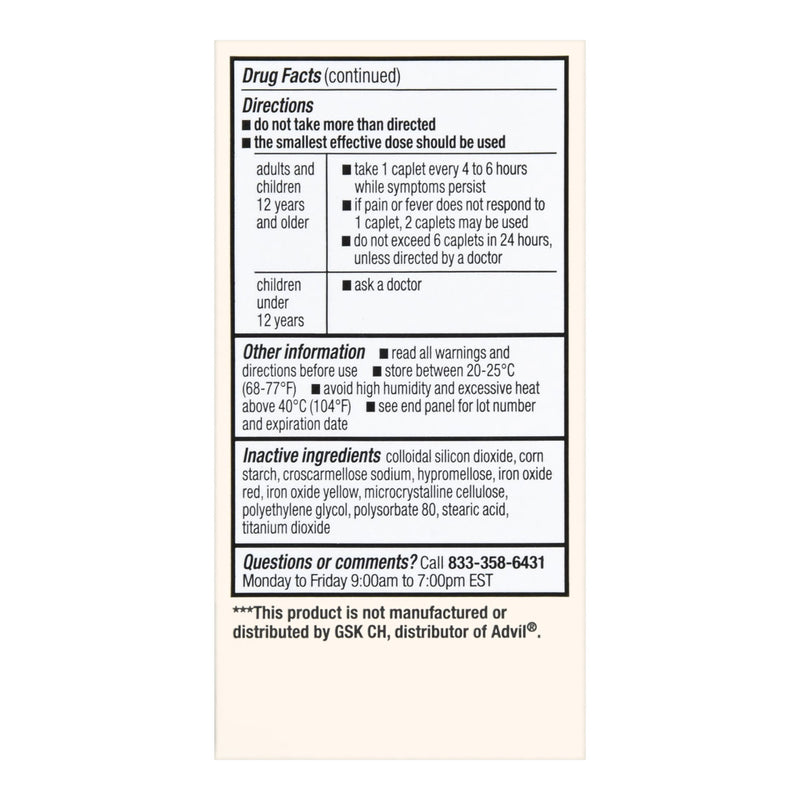 Foster & Thrive™ Pain Relief 200 mg Strength Ibuprofen Caplet 100 per Bottle (1238943_BT) 1/BT