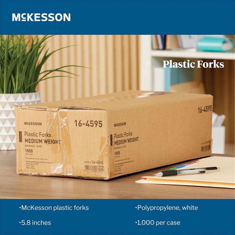 McKesson Fork Medium Weight White Polypropylene (959243_CS) 1000/CS