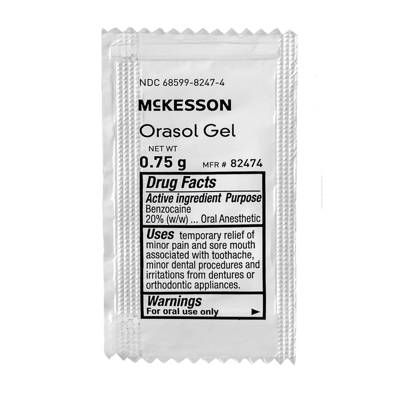 McKesson Oral Pain Relief 20% Strength Benzocaine Oral Gel 0.75 Gram (1111727_CS) 900/CS