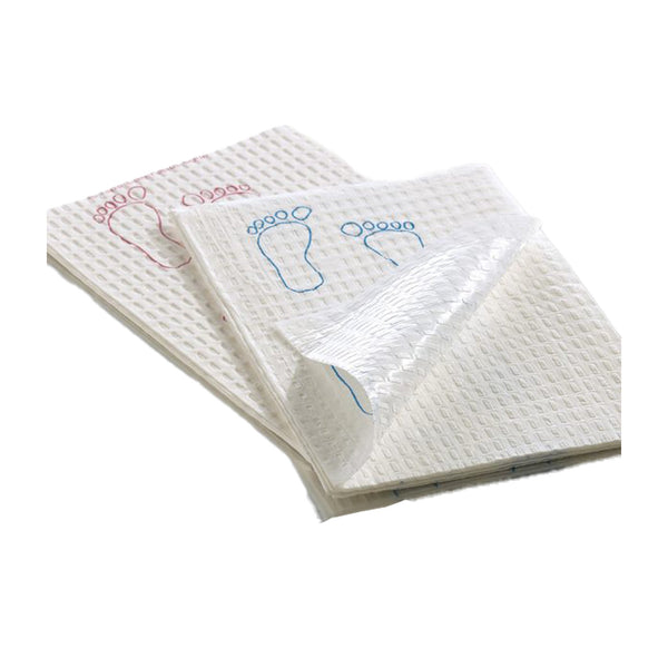 Footprint® Procedure Towel 13-1/2 X 18 Inch White / Blue Footprints NonSterile (198385_CS) 500/CS